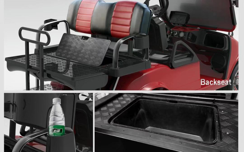 Foldable rear seat with storage box